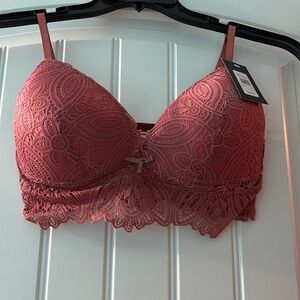 NWT mauve Frederick’s of Hollywood lace bralette